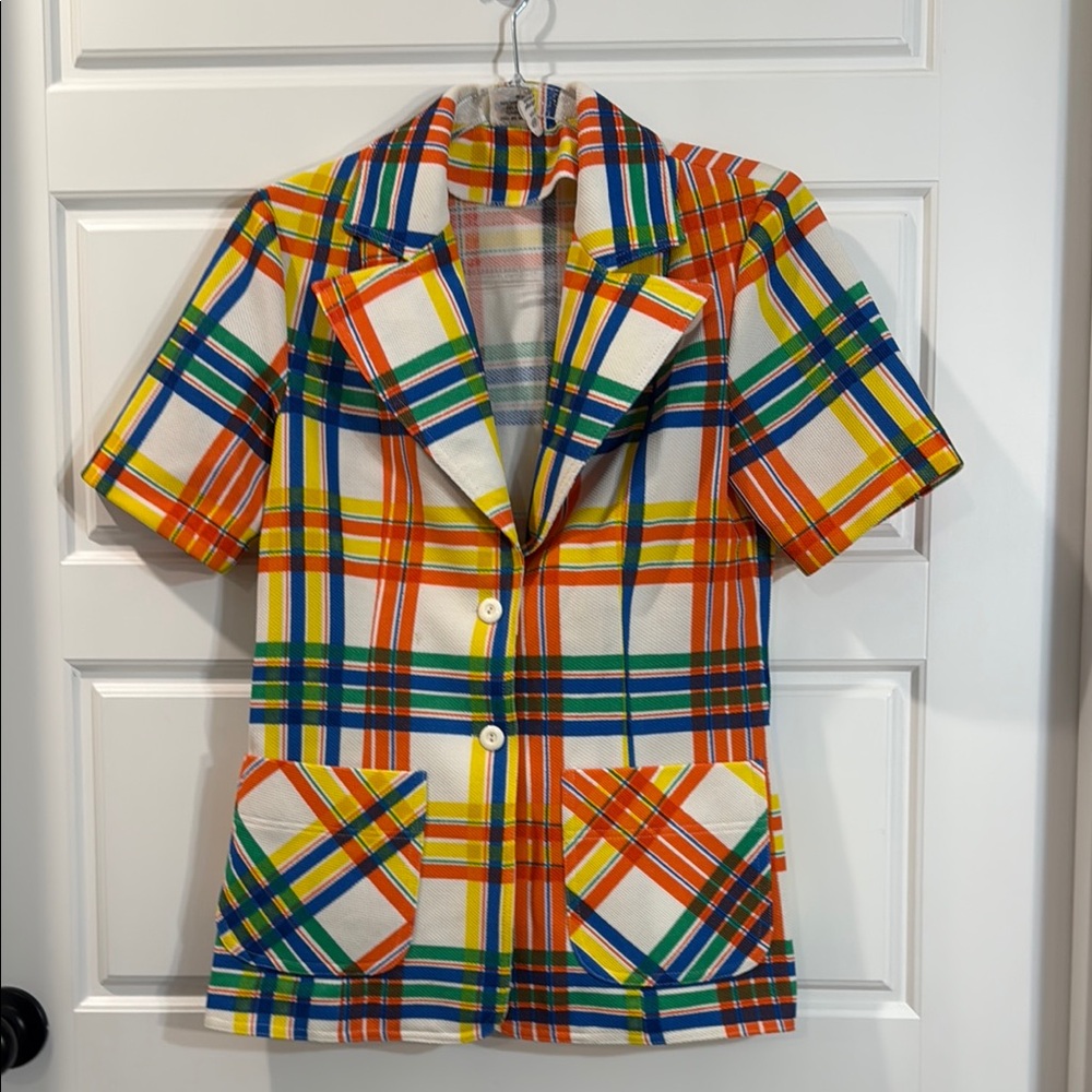 Vintage Kmart blue light special plaid blazer 10